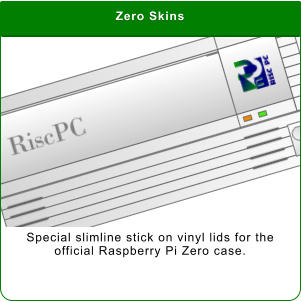 Zero Skins Special slimline stick on vinyl lids for the  official Raspberry Pi Zero case.